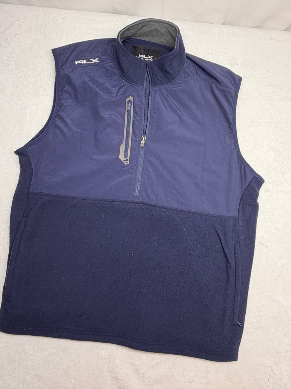 Ralph Lauren Rlx Men’s Golf Fleece Dark Blue Vest Size 2Xl